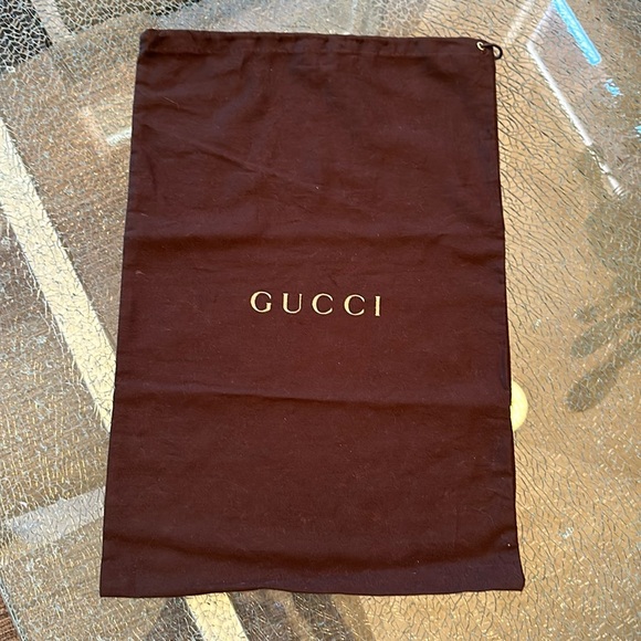 BROWN GUCCI DRAWSTRING DUSTBAG 11.5 X 17 - Picture 1 of 4